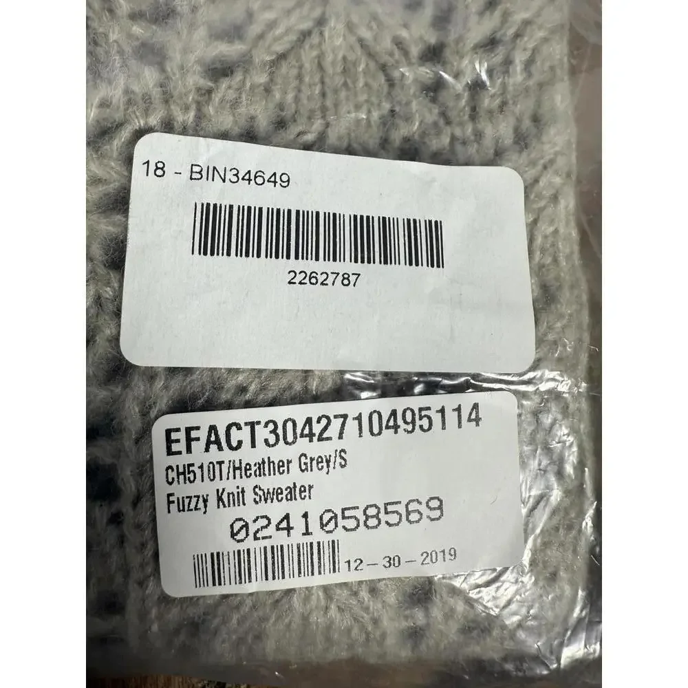NWT English Factory Fuzzy Knit Sweater Heather Gray Size S - Picture 5 of 5